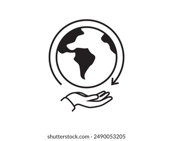 save the world icon vector isolated