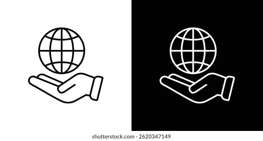 Save the world icon vector for web and mobile app. Symbol isolated.