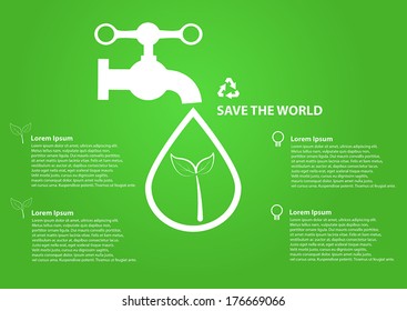 Save world icon water drops with faucet
