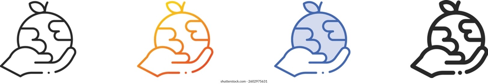 save the world icon.Thin Linear, Gradient, Blue Stroke and bold Style Design Isolated On White Background