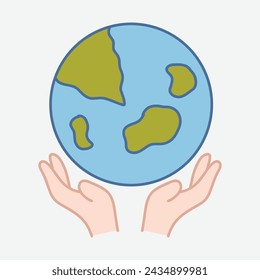 Save The World Illustration Hand Drawn