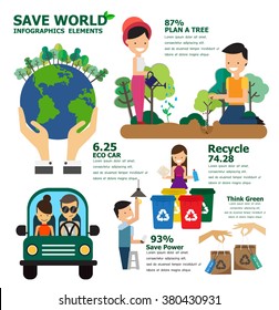 Save world infographics elements , vector illustration