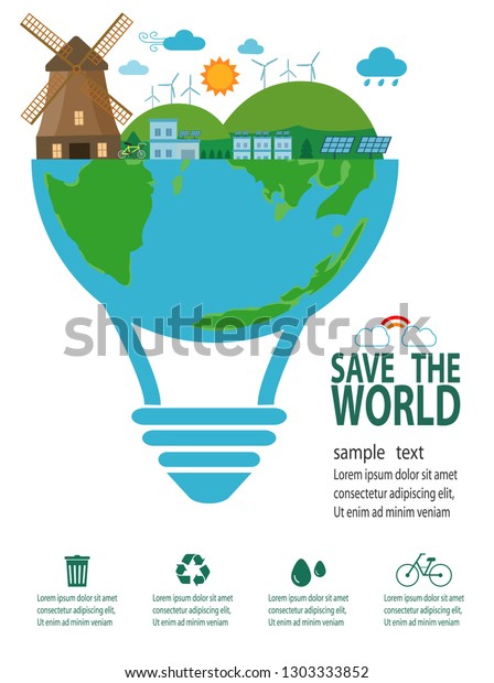 Save World Infographics Save Planet Earth Stock Vector (Royalty Free ...