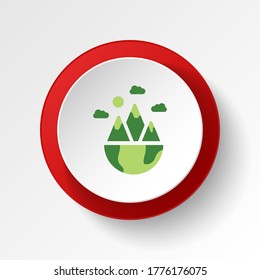 salve el mundo, botón de color paisajístico. Elementos para salvar la tierra. Los signos y símbolos se pueden utilizar para web, logotipo, aplicación móvil, interfaz de usuario, UX