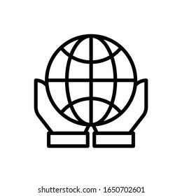 Save The World Line Vector Icon