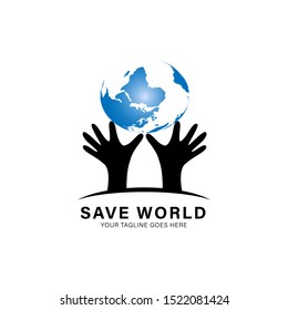 save world logo design, icon design template elements