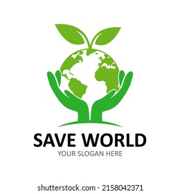 save world logo vector template