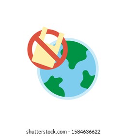 save world. no plastic. earth day. vector illustration