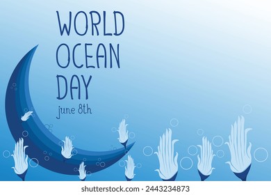 Save World oceans day underwater banner