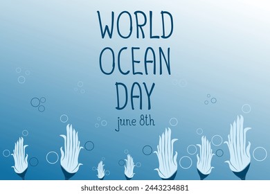Save World oceans day underwater banner