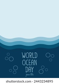 Save World oceans day underwater banner