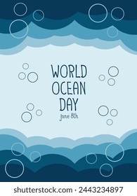 Save World oceans day underwater banner