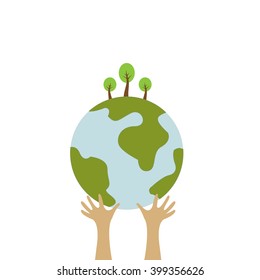 Save the world with our hands, concept image on save the world.