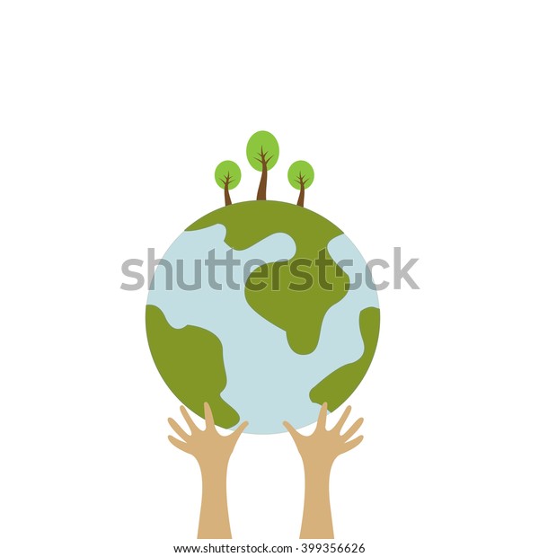 Save World Our Hands Concept Image Stock Vector Royalty Free