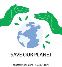 Save World poster. Ecology concept. Vector illustrations
