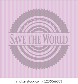 Save the World retro pink emblem