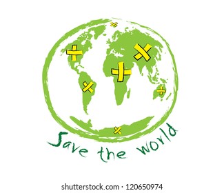 Save the world sketch idea concept vector