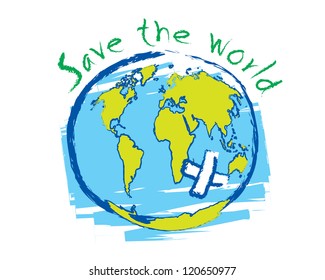 Save the world sketch idea concept vector