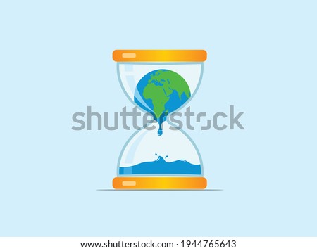 
Save world theme with earth in sand watch Vector. Earth hour concept. 