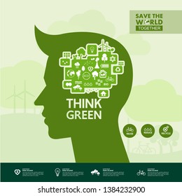 Save the world together vector illustration. 