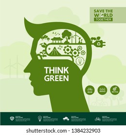 Save the world together vector illustration. 