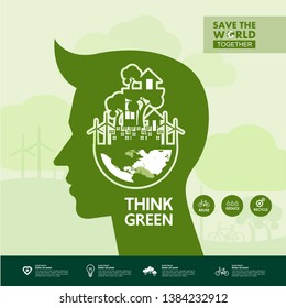 Save the world together vector illustration. 