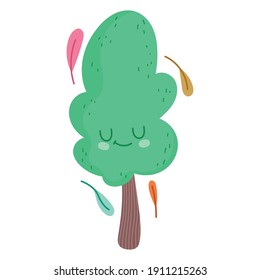 save the world tree cartoon ecological environment vector illustration