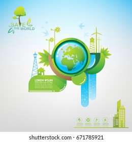 Save the World vector Ecology concept