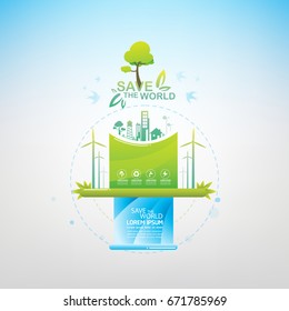 Save the World vector Ecology concept