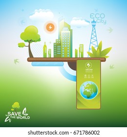 Save the World vector Ecology concept