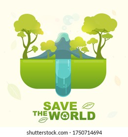 Save World Vector Save Green Concept.