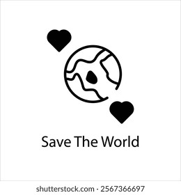 Save The World Vector icon stock illustration