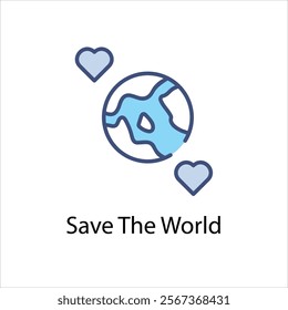 Save The World Vector icon stock illustration