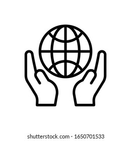 Save The World Vector Line Style Illustration. Climate Change EPS 10