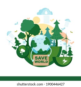 save the world vector Poster Template