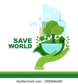 save the world vector Poster Template