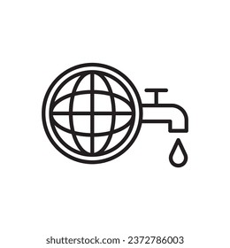 Save World Water Icon Sign Symbol