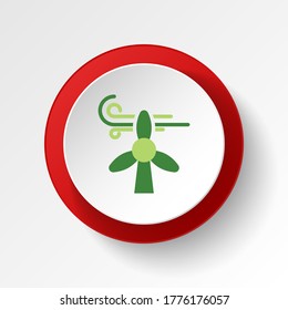 save the world, wind turbine colored button. Elements of save the earth. Signs and symbols can be used for web, logo, mobile app, UI, UX