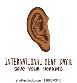 Save your hearing international day concept background. Hand drawn illustration of save your hearing international day vector concept background for web design