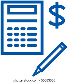 Save your money - financial items. Calculator - Vector illustration