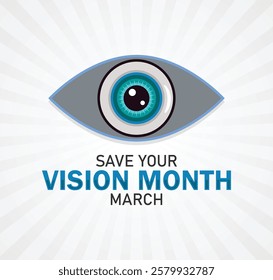 Save Your Vision Month. March. Holiday concept. Template for background, banner, card, poster with text inscription. Vector illustration