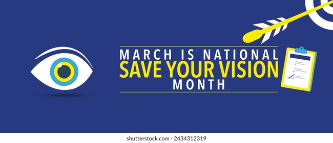 Save your vision month. Right vision vector template for banner, card, poster, background.
