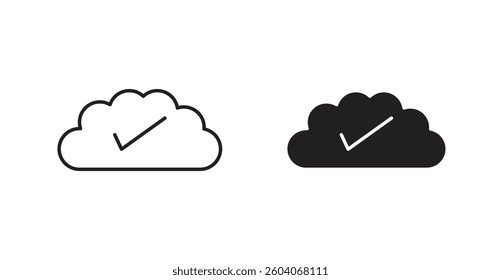 Saved to drive icons in solid black and outlined style