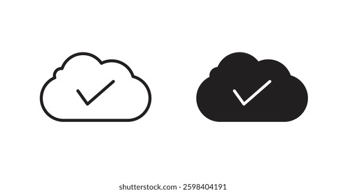 Saved to drive vector icon set in black color.