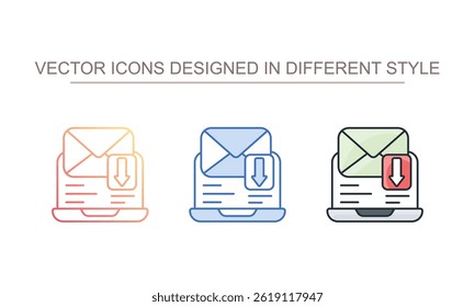 saved email icon design with white background stock illustration