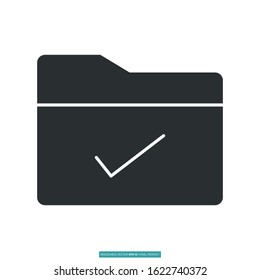 saved folder icon vector illustration logo template for many purpose. Isolated on white background.