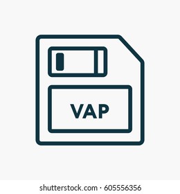 Saved Memory Card Icon. Flat Isolated Graphic Sign Design Outline Style Silhouette