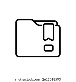 saved outline icon. folder black line illustration.