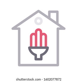 saver house vector color line icon 