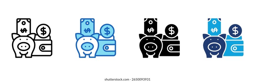 Saving Account icon Multi Style Vector Illustration